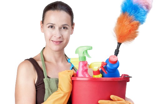 Carpet cleaner preparing equipment for a safe cleaning job